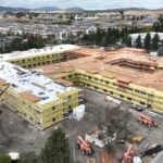 Overhead view of The Whitford construction site